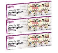 3 calendriers des Anniversaires en bois 40 x 12 cm