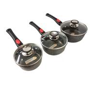 3 casseroles et crêpière 28 cm en pierre manches amovibles, induction, antiadhésive, Espace cuisine