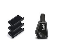 3 Cassettes d'encrage 6/4912 Noires pour Tampons Trodat Printy 4912, 4912T, 4952, 4992 x-Print - Encre à base d’eau & Flacon d'encre Noire Trodat 7011A pour recharger les tampons encreurs - 28 ml