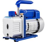 3 CFM Pompe à Vide, 1/3 HP, Pompe à Glissière Rotative à Un Niveau, HVAC et Kit d'évacuation de Liquide de Refroidissement de Climatisation avec Verre de Seau d'huile, Kit de Manomètre et 3 Tuyaux