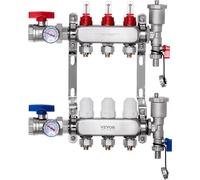 3 circuits de chauffage Distributeur de circuits de chauffage au sol Indicateur de débit 5L/min
