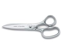 3 Claveles Prof Ciseaux de cuisine professionnels Ligne Cook Pour viande, poisson, poulet, chasse, pizza Lame micro-dentée Accessoires de cuisine de 20 cm Brillant
