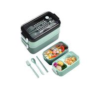3 compartiments 1400 ml, porte-déjeuner, bento box adaptée au micro-ondes et au lave-vaisselle, porte-repas chauffant,Vert