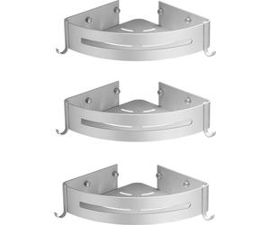 3-couche d'argent salle de bain étagère d'angle panier triangle rack organisateur de douche savon panier salle de bain triangle rack de l'espace en aluminium