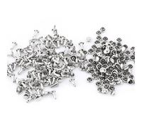 3 Couleurs 100pcs Rivet à Double Bouchon Rivet en Métal Goujons DIY Artisanat Décoration 6 * 8mm(Argent)