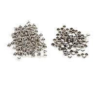 3 Couleurs 100pcs Rivets à Double Bouchon Rivet en Métal Goujons pour DIY Artisanat 8 * 8mm(Argent)