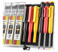 3 crayons de menuisier avec taille-crayon et support