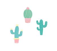 3 crochets patères enfants - Cactus vert G