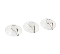 Metaltex - Crochet ventouse - lot de 3 - diamètre 5 cm - transparent - inox