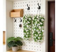 【3 € de réduction dès 10 €】2 pièces 30,7 pouces/78 cm Fleurs et plantes artificielles suspendues pour décoration extérieure printemps-été, Vignes tombantes en soie artificielle aspect violet, pour ext