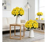 【3 € de réduction dès 10 €】3 pièces 17,8 pouces/45 cm Fleurs artificielles pour l'extérieur, Plantes artificielles, Hibiscus tropical réaliste, Fleurs en soie, pour pot de fleurs, porche, patio, jardi