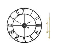 【3 € de réduction dès 10 €】HATITANG 311 Horloge murale aux chiffres romains 47 cm Noir