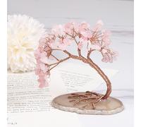 【3 € de réduction dès 10 €】Ju7cer 1 pièce Arbre en cristal naturel incurvé en pin cèdre - Ornement porte-bonheur, convient pour la décoration de la maison, du bureau et de mariage, indispensable de No