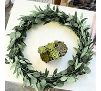 【3 € de réduction dès 10 €】Wei's moment 2 pièces 1,98 m Guirlande d'eucalyptus artificiel avec feuilles de saule, vigne de décoration verte suspendue, guirlande de table, guirlande pour fond de scène 