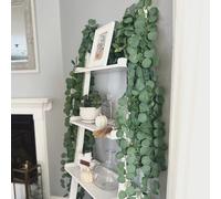 【3 € de réduction dès 10 €】Yuejia 2 pièces 1,8 m Guirlande de feuillage artificiel, feuilles d'eucalyptus vertes, vigne de table pour printemps, arrière-plan de mariage, cheminée, arches, portes, murs