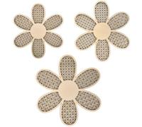 3 Décoration Murale Bohème En Forme De Marguerite,Décoration Murale Daisy,Boho Daisy Décoration Murale en Bois,Décoration Murale