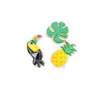 3 Découpoirs Inox Dorés Toucan/Ananas/Feuille