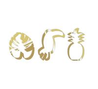 3 Découpoirs Inox Dorés Toucan/Ananas/Feuille