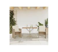 vidaXL Ensemble Bistro 3 pièces avec coussins Beige Poly Rattan