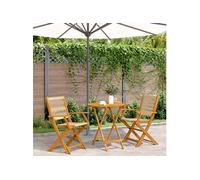 vidaXL Ensemble Bistro 3 pièces Beige Polypropylène et bois massif