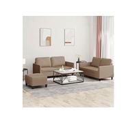 VIDAXL Ensemble de canapés 3 pcs - Cappuccino