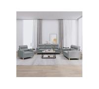 vidaXL 3-delige Loungeset met kussens stof lichtgrijs3201552 Gris clair G