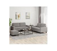 3-delige Loungeset stof taupe3201897