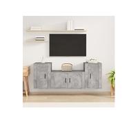 vidaXL Ensemble de meubles TV 3 pcs Gris béton Bois d'ingénierie 3188506