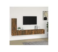 3-delige Tv-meubelset bewerkt hout gerookt eikenkleurig3114323
