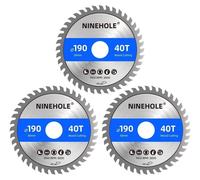 3 disques de scie circulaire de 190 mm, 40 dents, pour bois, plastique et stratifié