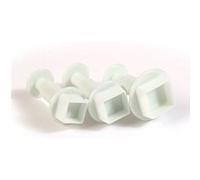 3 emporte-pièces à poussoir en plastique - Carré Blanc G