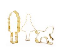 ScrapCooking - 3 Emporte-Pièces Casse-Noisette - Découpoirs à Biscuits en Inox Doré - Casse-Noisette, Danseuse & Cheval - Moules Petits Gâteaux - Accessoires Pâtisserie Noël Anniversaire Déco - 2087