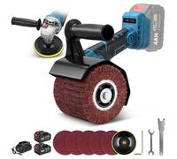 3-En-1 Décapeur à rouleaux 1200 W Satineuse/ Ponceuse / Rénovateur 3 Vitesse 5500-9000 tr/min 2x 4,0Ah Batt. Brosses 120x100 mm