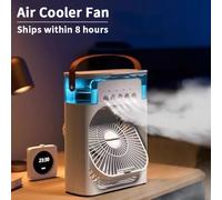 3 en 1 nouveau ventilateur climatiseur ménage petit refroidisseur d'air LED veilleuse Portable humidificateur réglage de l'air ventilateur bureau maison ventilateur White