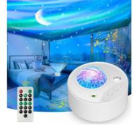 3 en 1 Projecteur Galaxie Aurora Boréale avec 14 Effets Lumineux et Bruit Blanc, Ciel Etoile Plafond Lampe Ambiance Projecteur