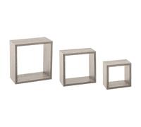5five Lot de 3 étagères murales Fixy Cube effet chêne gris