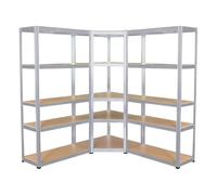 3 étagères XXL spécial angle garage - Hauteur 2m20 - Set étagères de coin charges très lourdes - 1325 kg - Montage facile