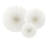 3 ÉVENTAILS DÉCO BLANC CASSÉ 23-32-40CM