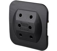 3-FACH EA SW - Triple adaptateur de fiche de KOPP, noir