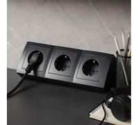 3-Fach Structure Bloc Multiprises Prise de Courant d'angle - 230V 16A 3600W - T1 Anthracite
