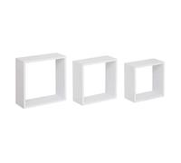 5five Étagères murales Cube Fixy – blanc, 3 tailles, fixation invisible – Lot de 3