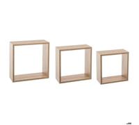 3 grandes étagères murales ""Fixy"" cube effet chêne - 5 five simply smart