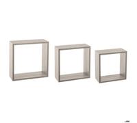 5five Étagères murales cube Fixy – Lot de 3, Effet chêne gris, fixation invisible