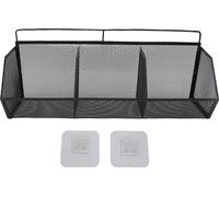 3 grilles suspendues support mural pour panier fil métallique ouvert en biais -organisateur de stockage pour salle de bain cuisine buanderie noir noir