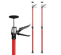 3-H Etai Telescopique Reglable 115-290 cm,Tout Acier Épais,Rouge-2pcs | Charge Max.50kg, Étai de Soutien pour Plafond-Montage Plaques de Plâtre pour Bricolage Atelier Maison