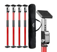 3-H Etai Telescopique Reglable 75-133cm, Tout Acier Épais,Rouge-4pcs | Charge Max 50kg, Étai de Soutien Télescopique pour Plaque de Plâtre, Cadre de Porte, Installation d'armoire DIY,