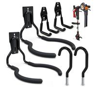 3-H Lot de 6 Crochet Mural Garage Robuste, Support Mural Universel pour Débroussailleuse, Tondeuse et Coupe-Bordures - Charge 50 kg, Rangement Outils électriques et Outils de Jardin Lourds