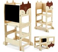 3 in 1 Tour d'apprentissage VIVOLILV,Tour d Observation Enfant Montessor 1-3 Ans,Tour d'observation Design Renard ,Bois,92x41x41 cm
