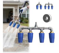 3-in-1 Triple Turbo Nozzle Pressure Washer Attachment, 4000 PSI | Advanced rotating jet design with 360° coverage and quick connect fitting for powerful surface cleaning