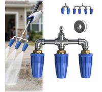 3-in-1 Triple Turbo Nozzle Pressure Washer Attachment, 4000 PSI | Advanced rotating jet design with 360° coverage and quick connect fitting for powerful surface cleaning